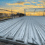 safety netting on construction site. Metal Decking profiles